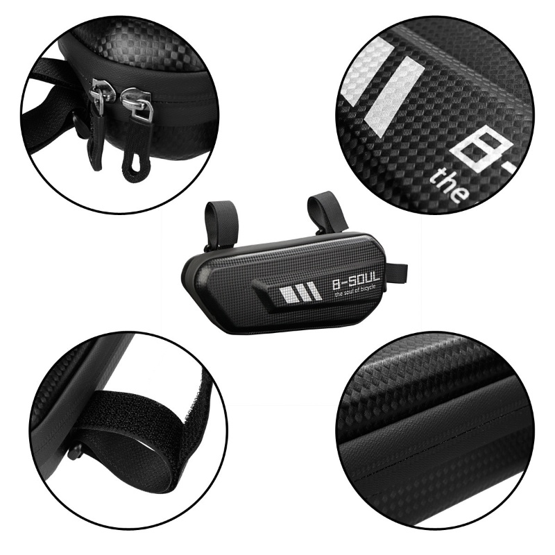 Túi treo sườn xe đạp MOSOWORLD B-SOUL 1.5L bằng da PU