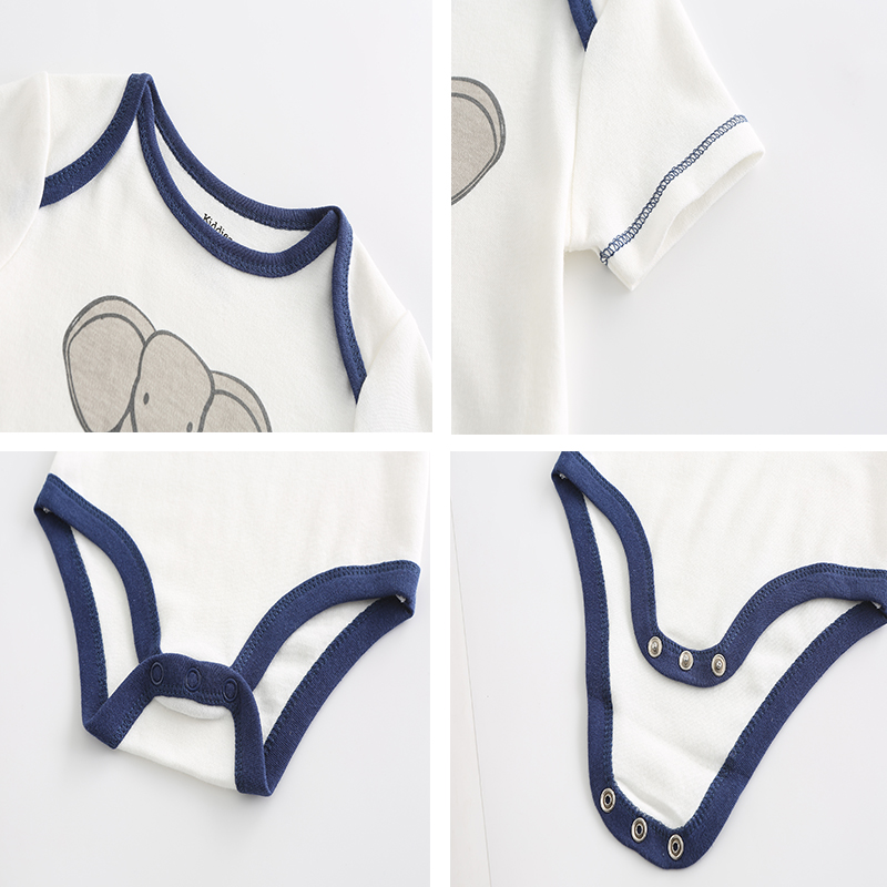 Set 3 áo liền quần vải cotton mỏng thời trang mùa hè dành cho trẻ sơ sinh