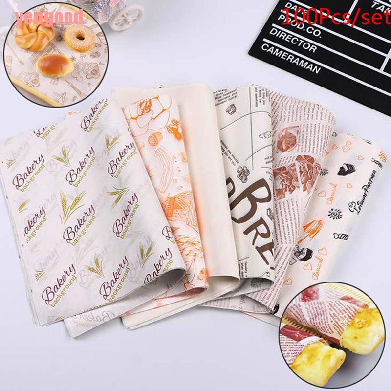 Bộ 100 Tấm Bọc Bánh Mì Sandwich Chống Dính Chất Lượng Cao