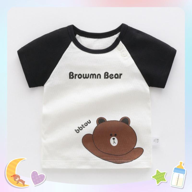 Áo thun bé gái bé trai tay ngắn đủ màu đáng yêu chất cotton tơ sợi bông siêu mềm mịn mát