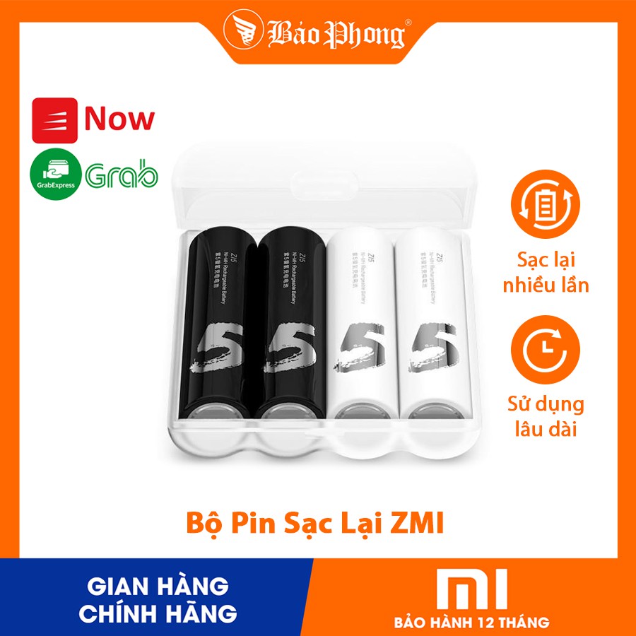 4 viên Pin tiểu sạc nhiều lần AA ,AAA Xiaomi Rechargeable Batteries ZI5 / ZI7