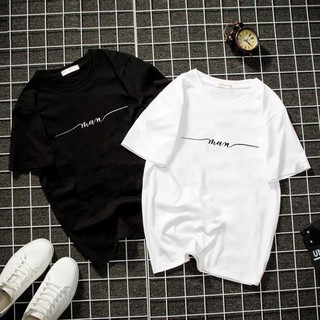 HOT- Áo thun trắng đen unisex form rộng nam nữ chữ kiều MAN vải dày mịn - mẫu áo chất