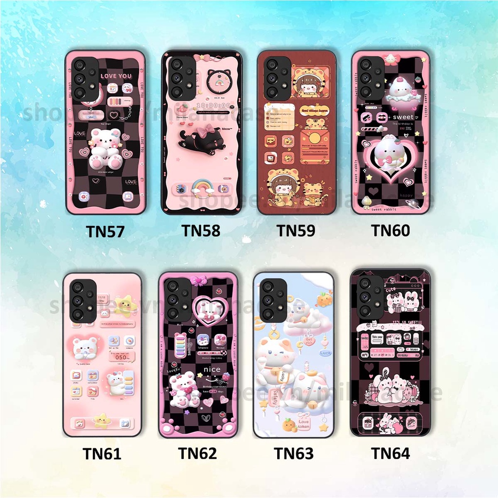 Ốp Samsung A13 / A23 / A53 hình đồng hồ icon gấu mèo cute cực dễ thương ngộ nghĩnh