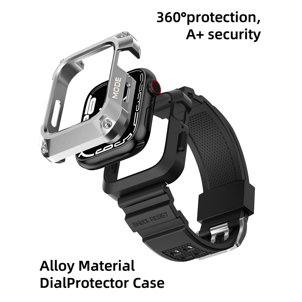 Luxury metal bezel for iwatch mod kit modification case band 745mm 44mm tpu straps accessories for iwatch series 6 se5 4