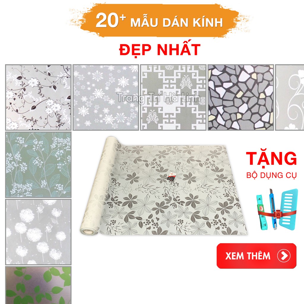 Decal dán kính , giấy đề can dán kính mờ cửa sổ phòng khách đẹp chống nắng đẹp giá rẻ 90x50cm