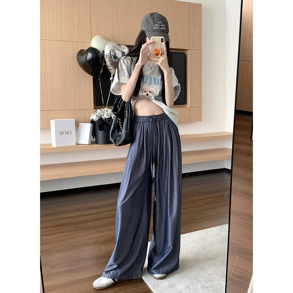 Quần Ống Rộng Lưng Cao Phong Cách Retro Mùa Hè Kiểu Mới 63922