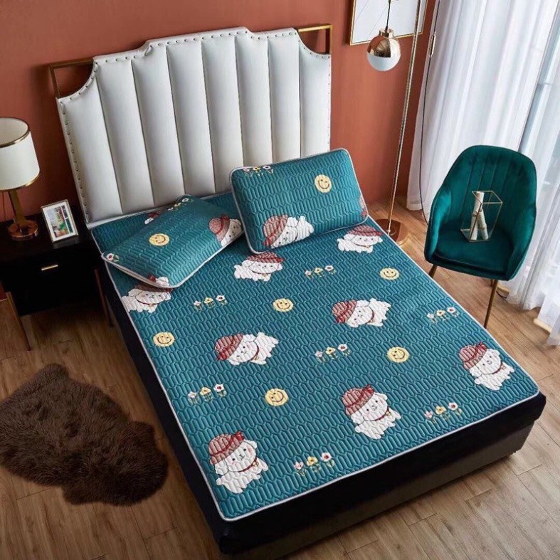 [FreeShip - CHỈ HÔM NAY] CHIẾU ĐIỀU HÒA TENCEL LATEX CAO SU NON in 3D siêu mát tặng kèm 2 vỏ gối | BigBuy360 - bigbuy360.vn