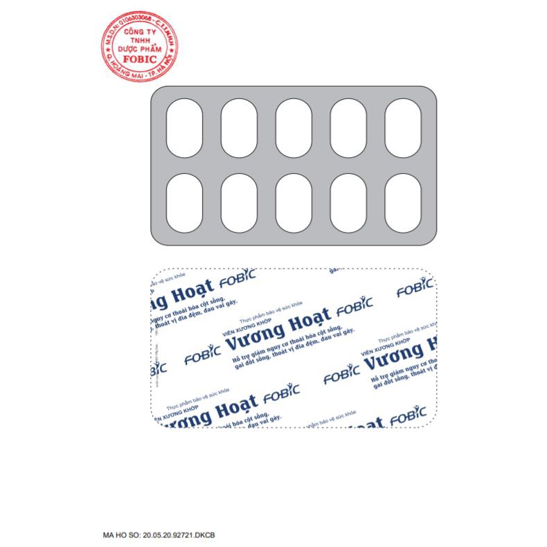 Viên Xương Khớp VƯƠNG HOẠT - Hỗ trợ giảm Thoái hóa cột sống, Gai đốt sống, Thoát vị đĩa đệm, Đau vai gáy Hộp 20 viên