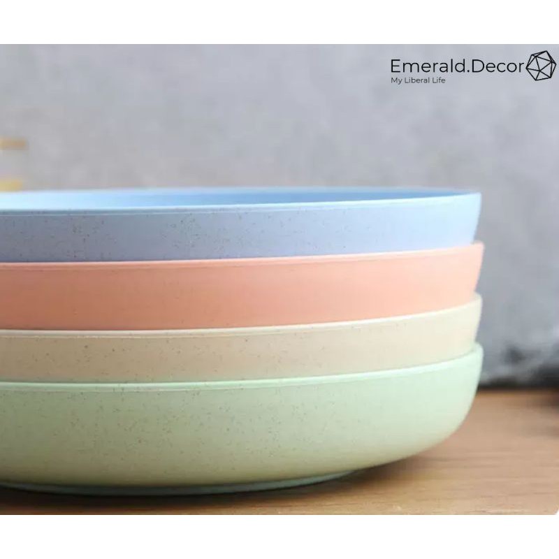 Đĩa nhựa lúa mạch tròn to 20cm, đĩa đựng thức ăn rộng tròn gọn nhẹ | BigBuy360 - bigbuy360.vn