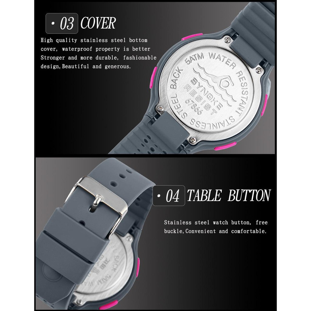 Đồng hồ đi bơi sáng màn hình LED SYNOKE | BigBuy360 - bigbuy360.vn