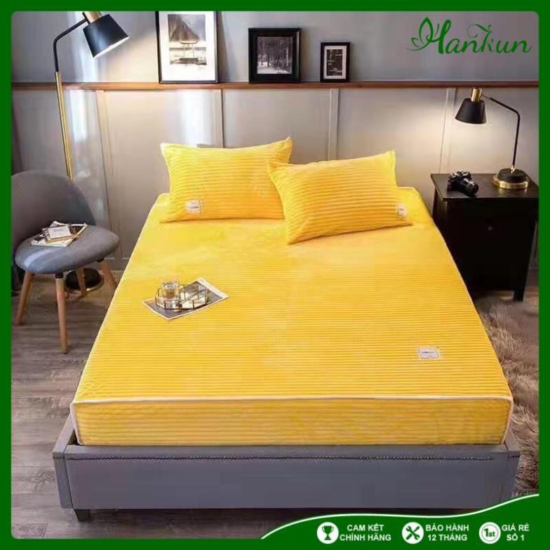 Drap giường/Thảm trải giường/ bộ ga gối nhung tăm 3 món  NHẬP KHẨU cao cấp siêu mịn, ấm kích thước 1M6, 1M8, 2M2 | BigBuy360 - bigbuy360.vn