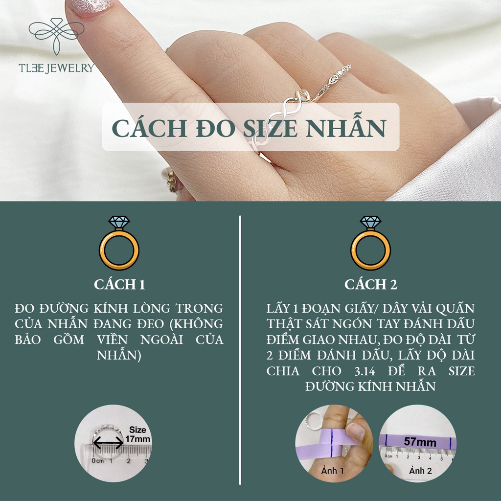 Nhẫn bạc unisex TLEE sóng đan chéo basic NCJ A0103