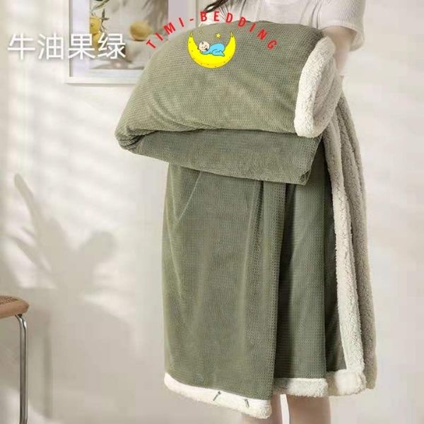 Vỏ chăn lông cừu màu trơn cao cấp có khóa kéo lông ruột 2x2,3m - Timibedding