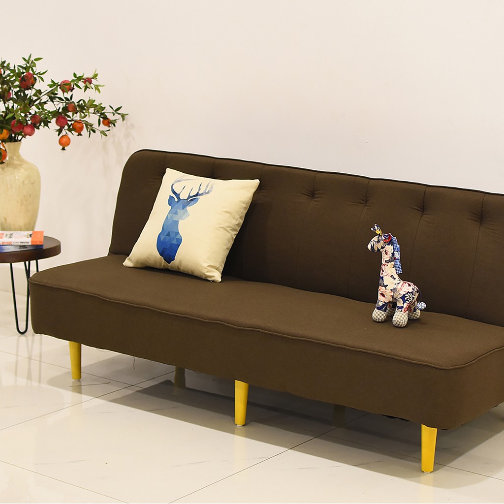 Sofa bed đa năng vải nỉ cao cấp, sofa giường gấp gọn nhiều màu khung gỗ tự nhiên