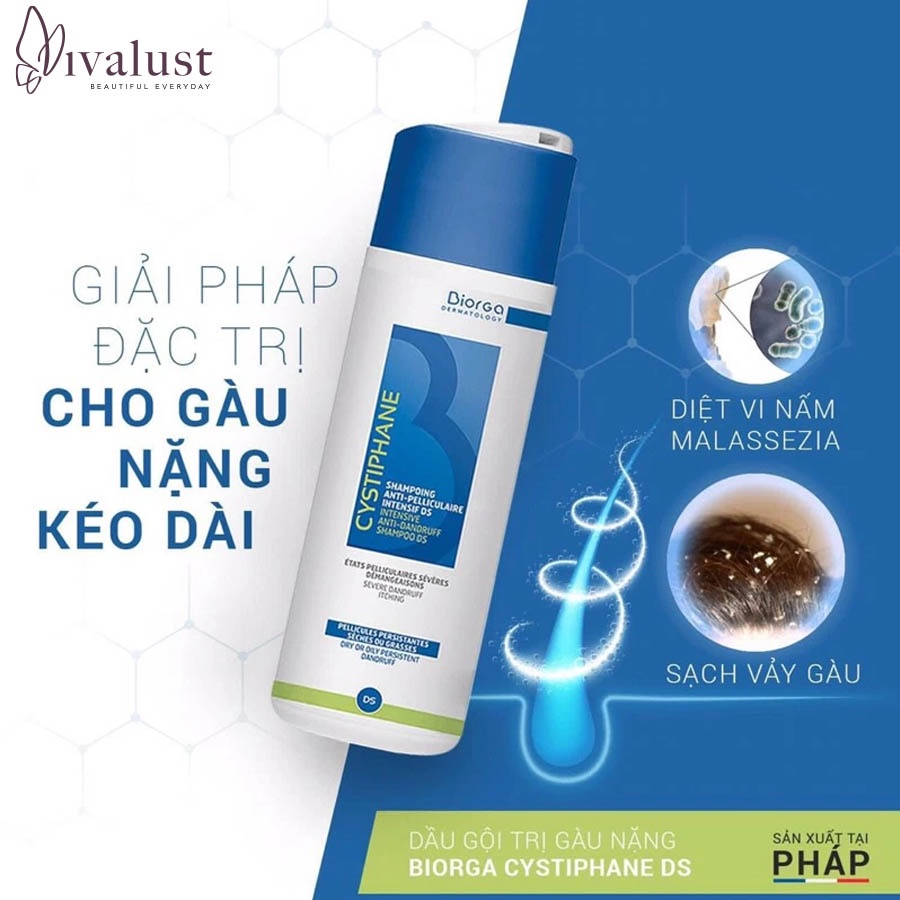 Dầu Gội Giảm Gàu CYSTIPHANE Biorga Anti - Dandruff Shampoo DS (200ml)