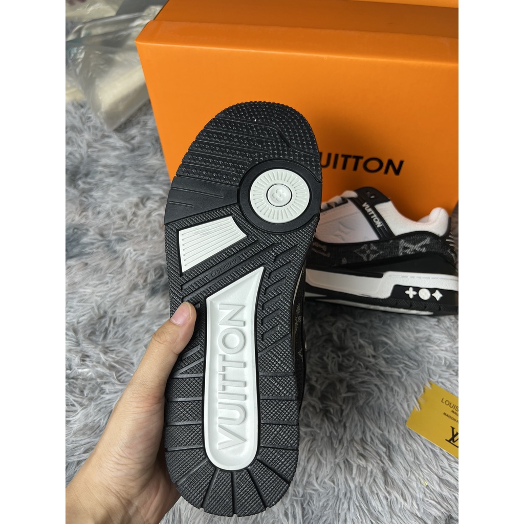 Giày Sneaker LV Trainer Cao Cấp Fullbox, Giày thể thao nam nữ louis vuitton dập vân cực đẹp
