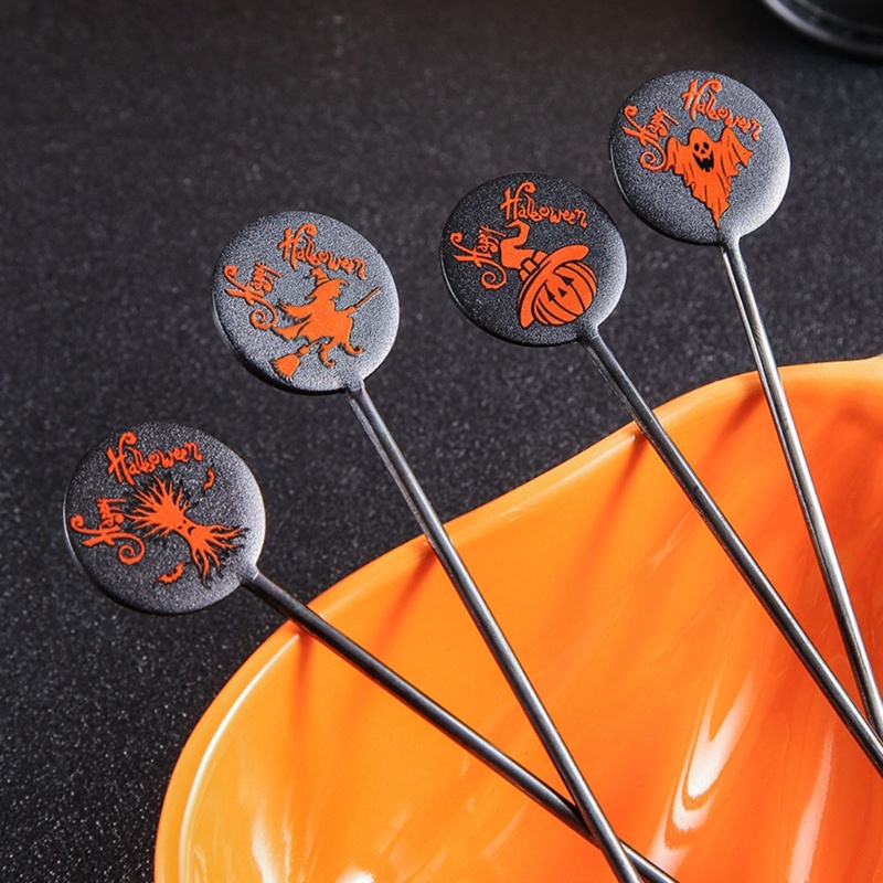 Set 4 Muỗng Cà Phê Bằng Thép Không Gỉ Phong Cách Halloween Độc Đáo