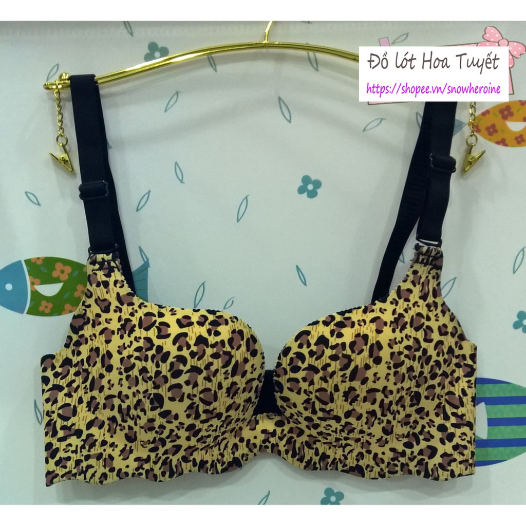 Áo lót nâng ngực tạo khe họa tiết da beo