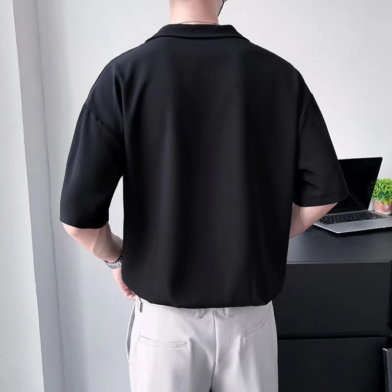 Áo Thun Polo Dáng Rộng Mỏng Nhẹ Màu Trơn Thời Trang Mùa Hè Hàn Quốc Chất Lượng Cao Hàng Mới 2022
