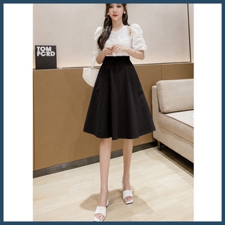 Chân váy xoè dài chữ A nhiều mảnh màu đen / xám / hồng/ tím CRXDV26 - TIEMDOJEAN