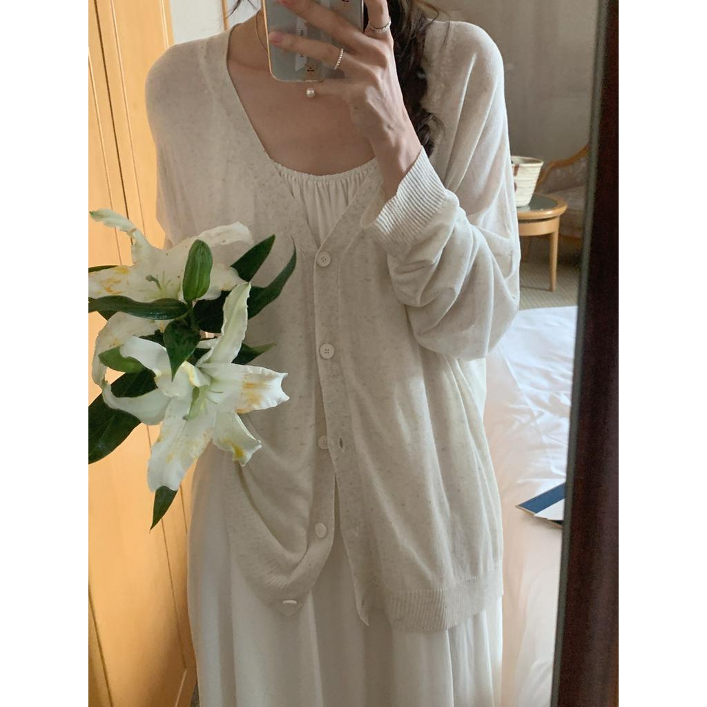 Áo Khoác Cardigan Dệt Kim Dáng Rộng 53709
