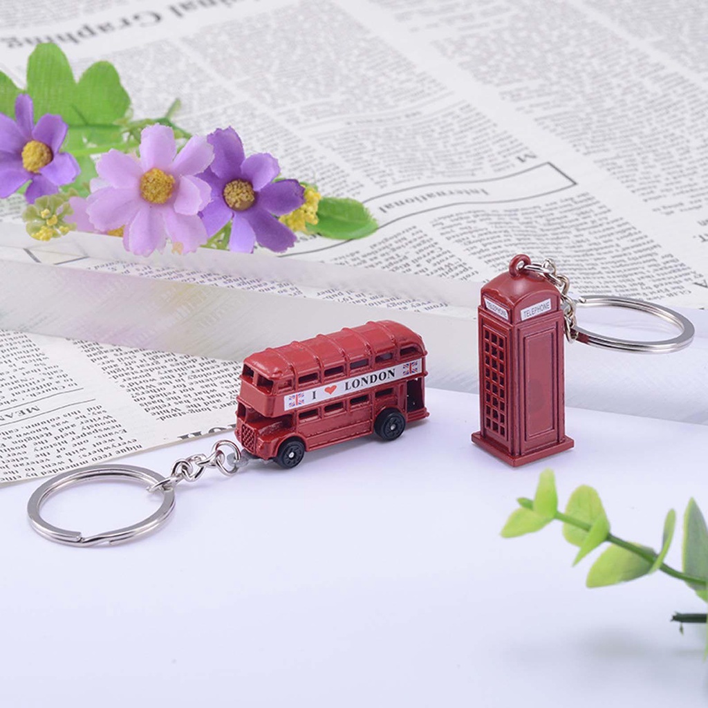 LANFY Móc Khóa Hình Hộp Thư Màu Đỏ Và Xanh Dương Thời Trang