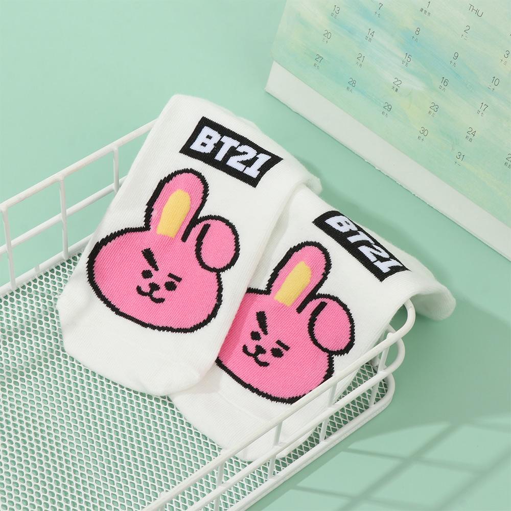 Vớ Cotton Họa Tiết Hoạt Hình BT21 BTS Van Rj Mang Chimmy Koya