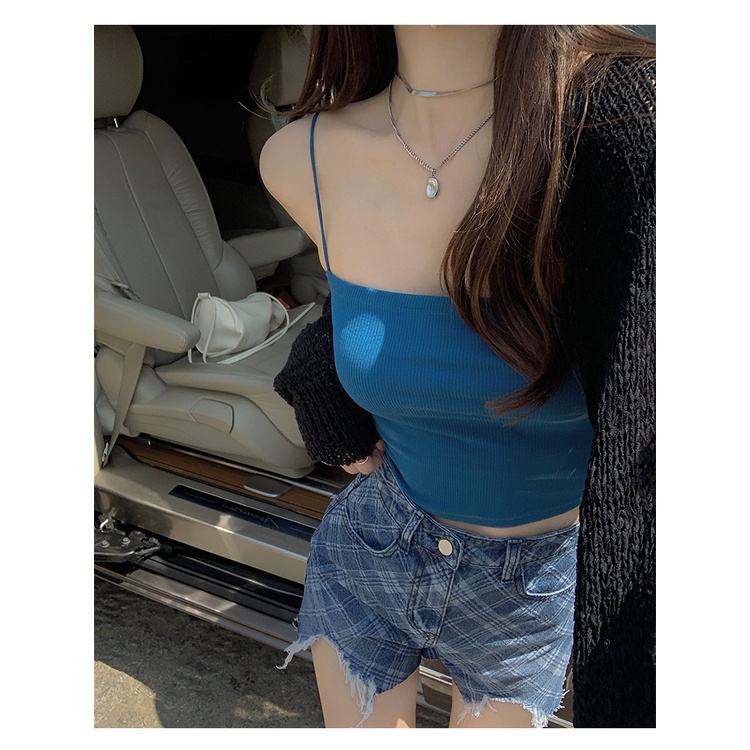 Áo Sweater Dệt Kim Sát Nách Kẻ Sọc Ca Rô Đen Trắng 6 Màu Lựa Chọn Cho Nữ Sinh