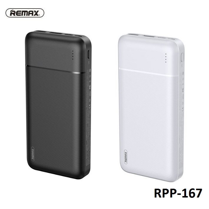 Pin sạc dự phòng Remax RPP-167 30000mAh Lango, 3 cổng input, 2 cổng output (Hàng chính hãng)