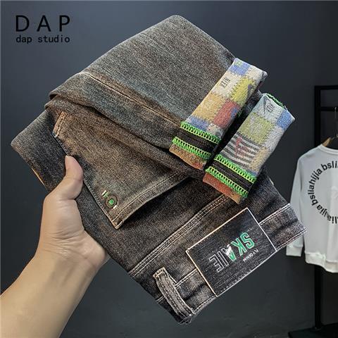 Quần Jean Dáng Ôm Cao Cấp Thêu Họa Tiết Mới Cho Nam