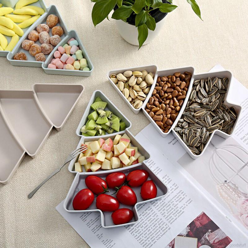 Khay nhựa đựng trái cây / bánh kẹo đa năng hình cây thông sáng tạo