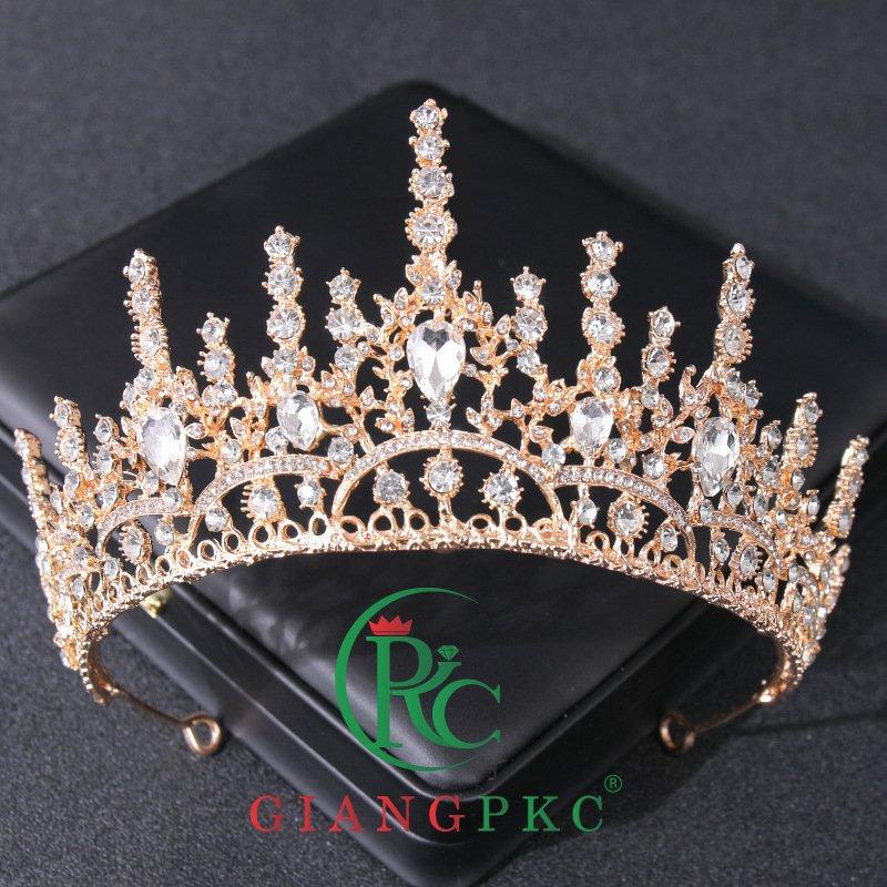 Vương miện cô dâu đá tầng dáng cao sang trọng mới t9/2022 Giangpkc - đen  Phụ kiện cưới Giang