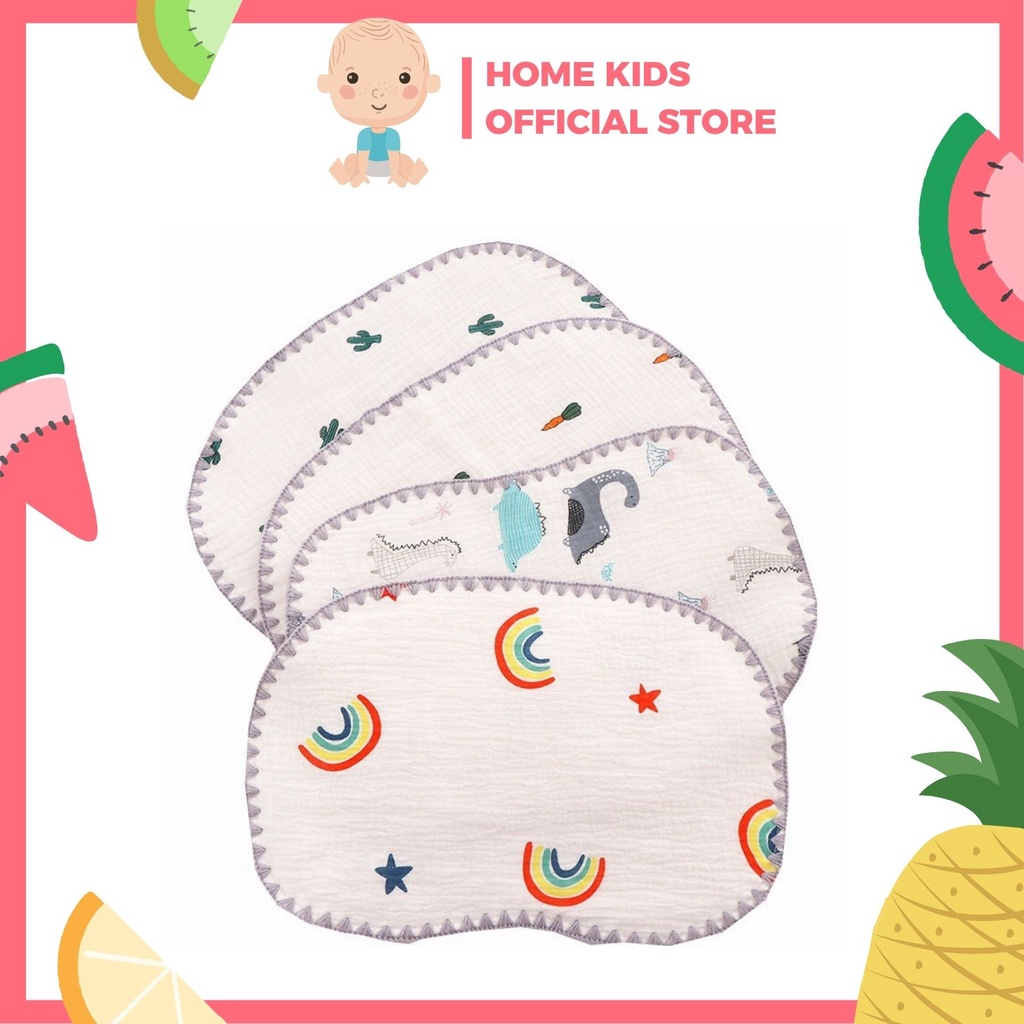 Gối Xô Sơ Sinh Cotton Kiluta 10 lớp Tháng Khí Mềm Mại Cho Bé