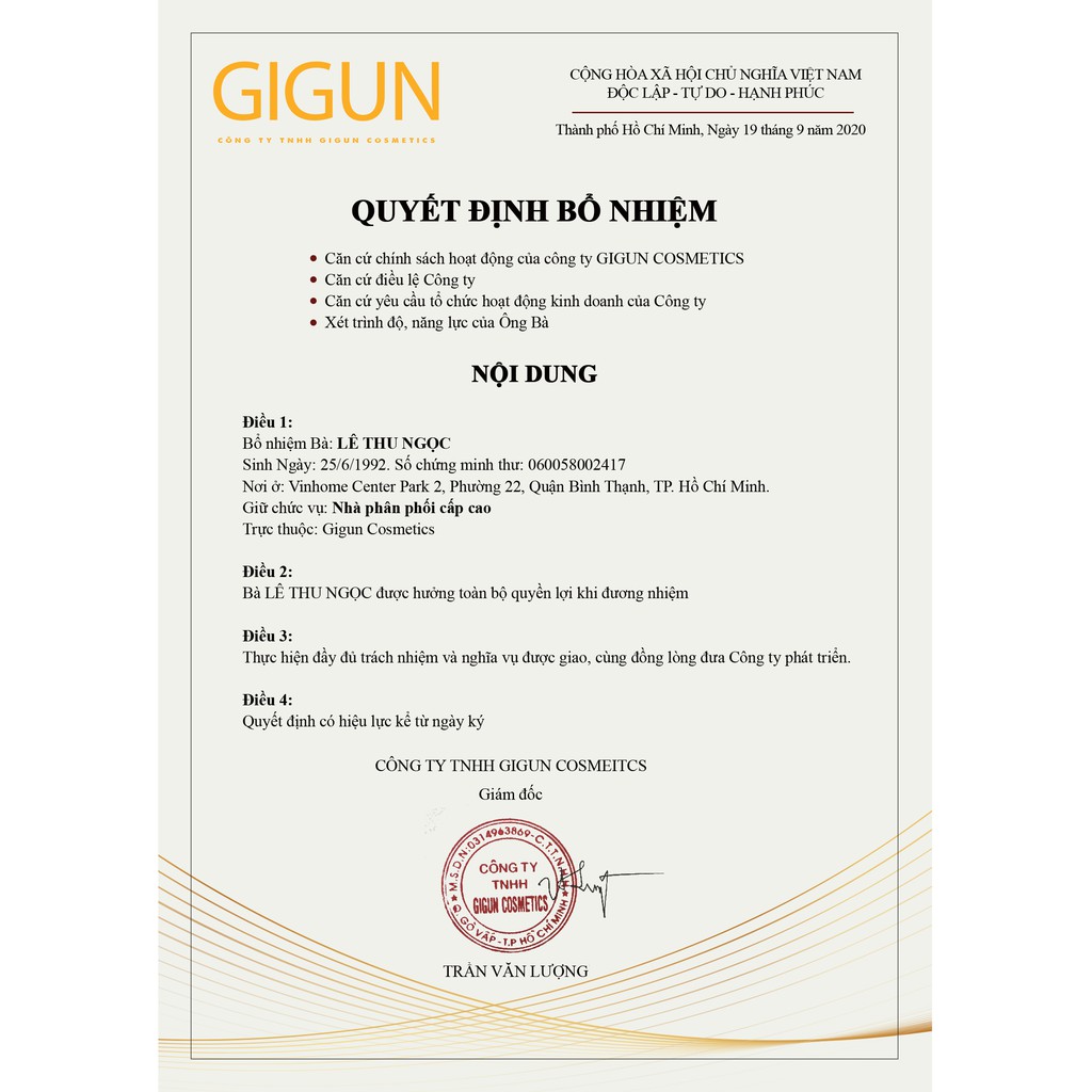 KEM DƯỠNG DA MẶT GIGUN SPA