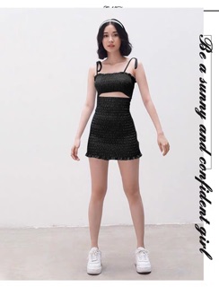 Đầm Nhún Ôm Body Hở Eo