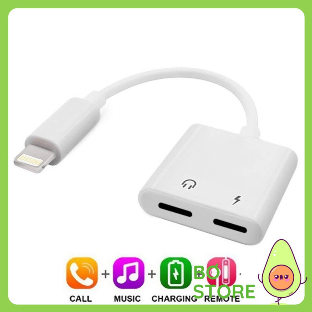 Jack Chia Cổng Iphone Vừa Sạc Vừa Cắm Tai Nghe 2 Cổng Lightning 🔴FREESHIP🔴 Giắc Chuyển Đổi ĐIện Thoại