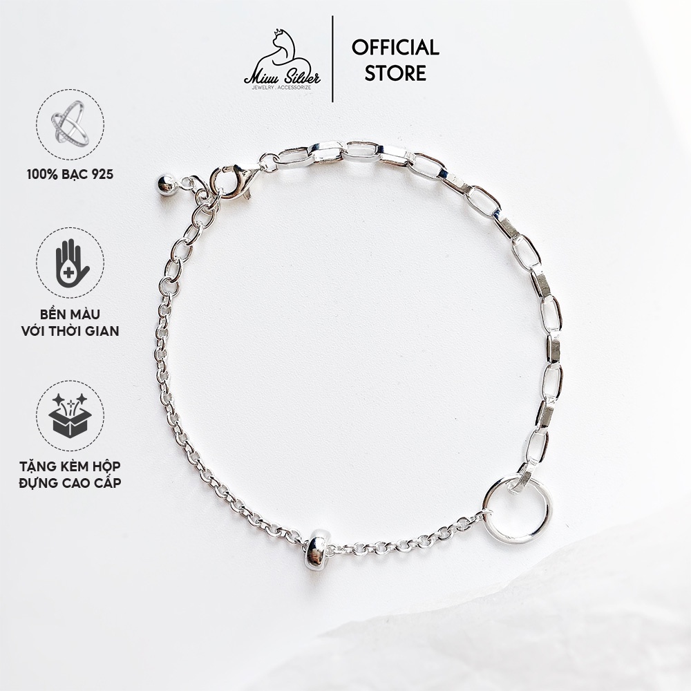 Vòng tay nữ bạc 925 Miuu Silver, lắc tay xích Cryptic Bracelet