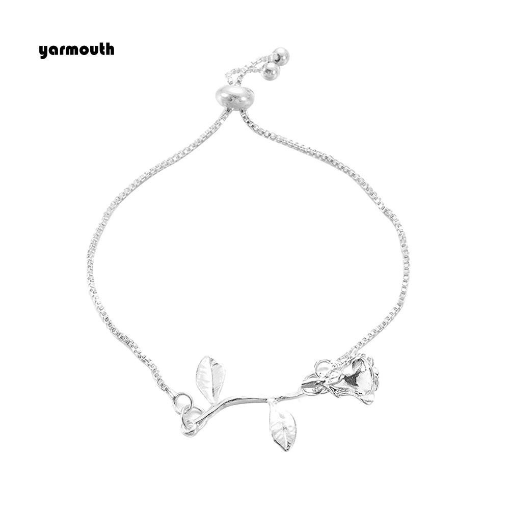 Vòng Tay Mặt Hoa Hồng Đính Đá Nhân Tạo Thời Trang