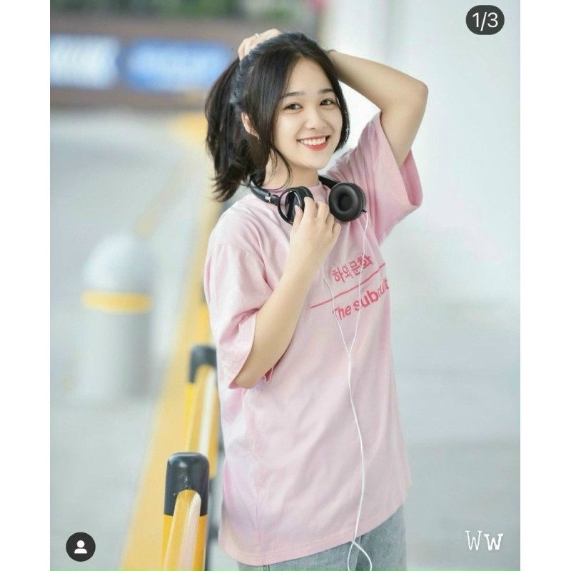 áo thun hàn quốc form rộng thêu chữ