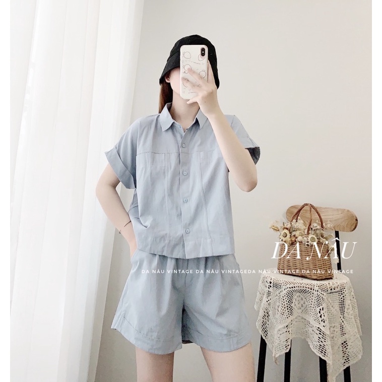 set bộ nữ áo croptop quần lưng cao 4 màu như ảnh (ảnh thật shop chụp 100%)