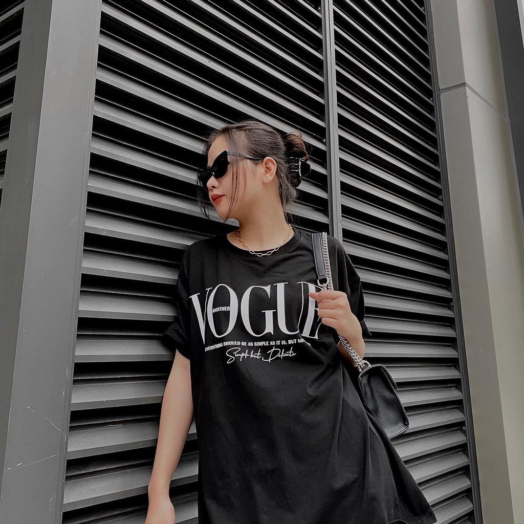 Áo thun nữ BLACKDOKI-VOGUE 1 , áo phông basic oversize dáng rộng tay lỡ cotton cao cấp M54