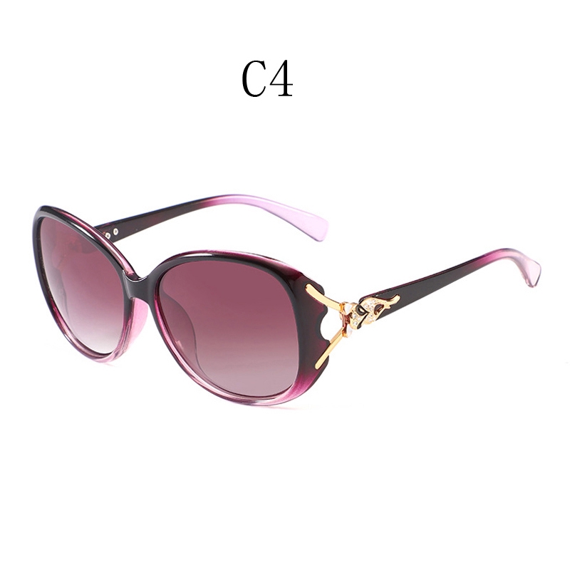 Fashion Polarized Fox Headband Diamond Sun Glasses Trend Women's Europe America UV Protection Large Frame Sunglasses