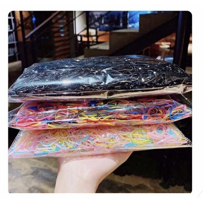 Set 200 chun buộc tóc dẻo dai cho bé yêu