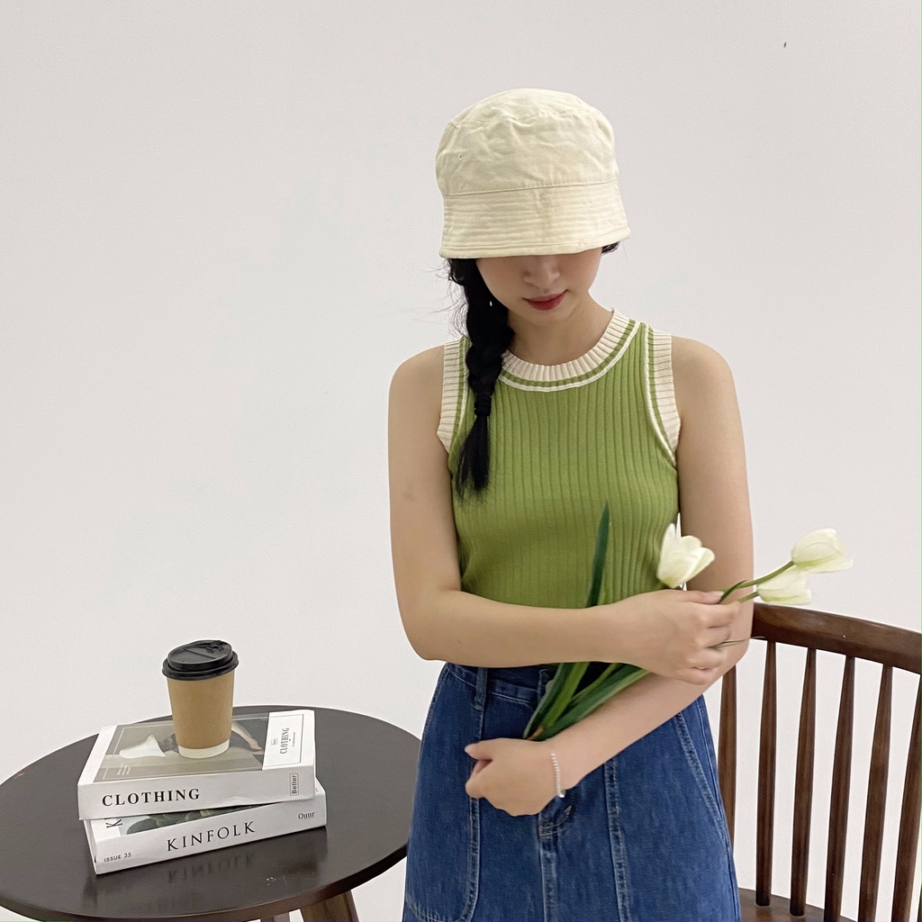 ÁO BA LỖ LEN GÂN VIỀN MÀU | lim.studio