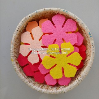 Sét 15 hoa 7cm vải nỉ mầm non