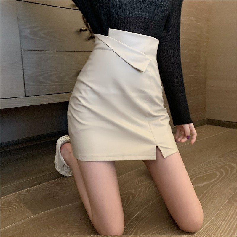 [HÀNG CÓ SẴN] Chân váy da cạp cao xẻ đùi hàng Quảng Châu | BigBuy360 - bigbuy360.vn