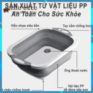 Chậu Gấp Gọn Kiêm Thớt Và Rổ Đựng [FREESHIP] - Thớt 3 In 1 Gấp Gọn, Đa Năng,Chậu Thông Minh - BE DECO