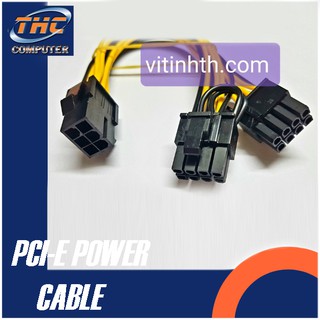 Cáp chuyển / Cáp chia 1 nguồn VGA 6pin Male sang 2 nguồn VGA 8pin (6+2) Female