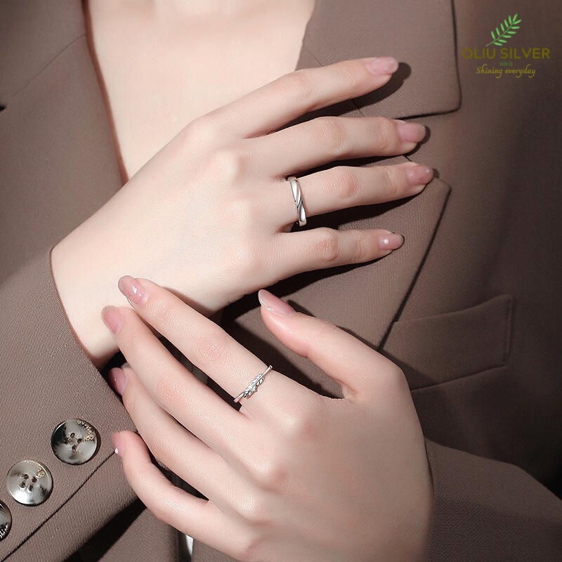 Nhẫn Đôi Bạc S925 Lông Vũ Cupid's Feather Free Size  | Nhẫn Cặp Bạc Điều Chỉnh Được