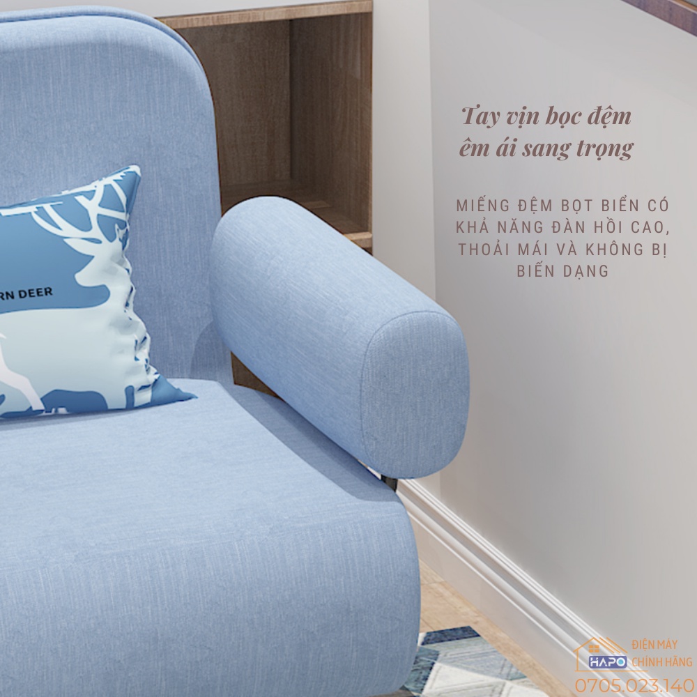 Sofa Giường Gấp Gọn Thông Minh Có Đệm Tay,  Sofa Bed Cao Cấp Êm Ái Kèm Túi Đựng Đồ Tiện Lợi Kiểu Dáng Hiện Đại